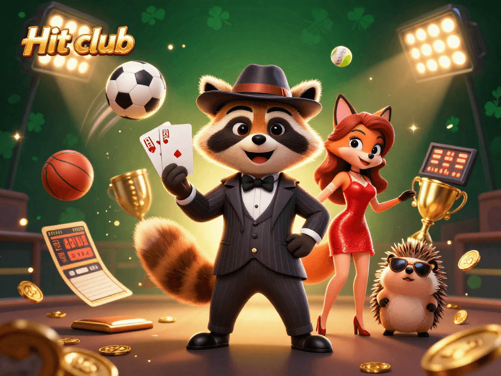 Experience thrilling gameplay at Hit club with dynamic casino characters and sports betting elements.