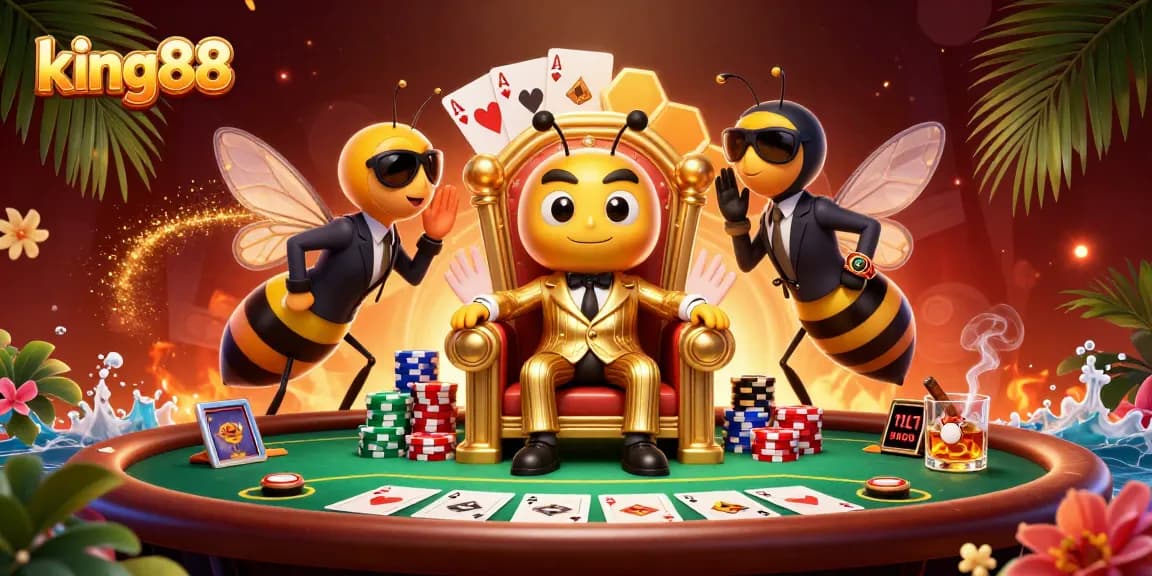 Experience the excitement at king88 with our dynamic casino illustration featuring a bumblebee mob boss.