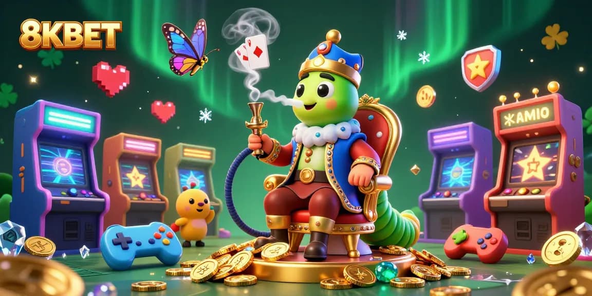 Experience thrilling gaming adventures with 8KBET's vibrant casino atmosphere, featuring dynamic characters and rich details.