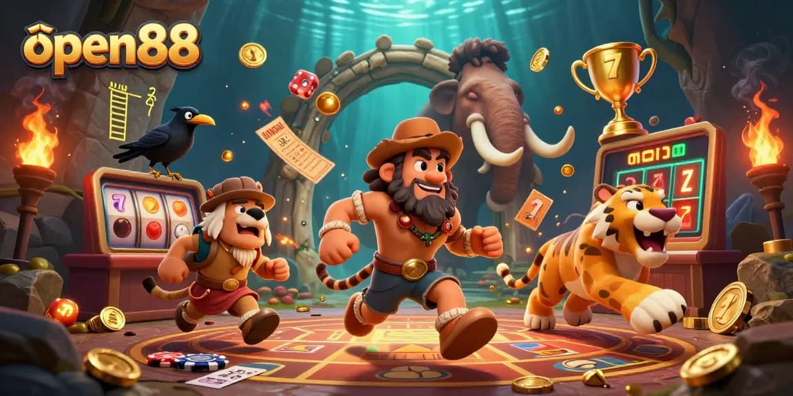 Experience casino fun with Open88's prehistoric vibe featuring dynamic gaming elements.
