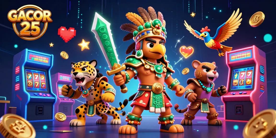 Experience thrills and jackpots at GACOR 25 with Aztec warriors and colorful casino games.