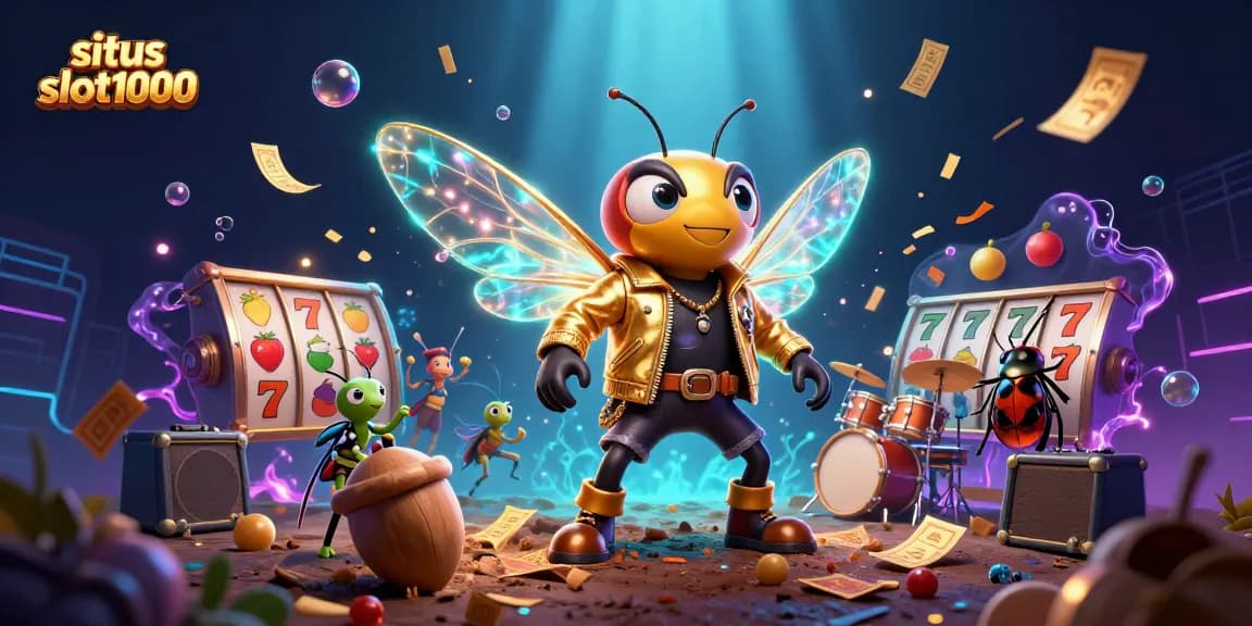 Memenangkan pengalaman bermain situs slot1000 dengan gambaran karakter ikonik dan elemen permainan yang meriah.