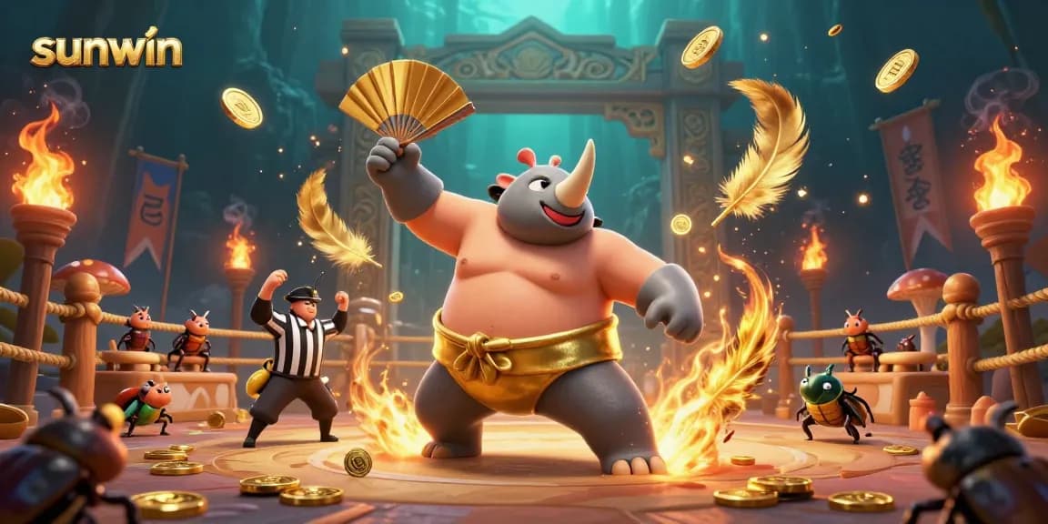 Experience thrilling gameplay with sunwin in an exciting casino atmosphere featuring dynamic characters and golden coins.