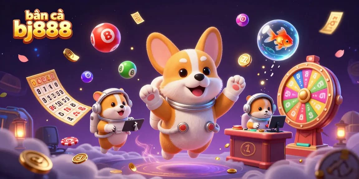 Engage in exciting bắn cá bj888 where colorful fish and lottery elements create a vibrant gaming atmosphere.