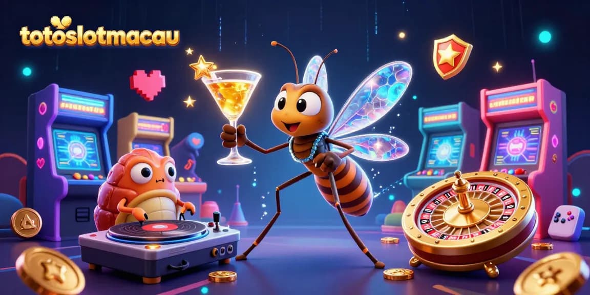 Experience the excitement of totoslotmacau with a vibrant casino scene featuring unique characters and gaming elements.
