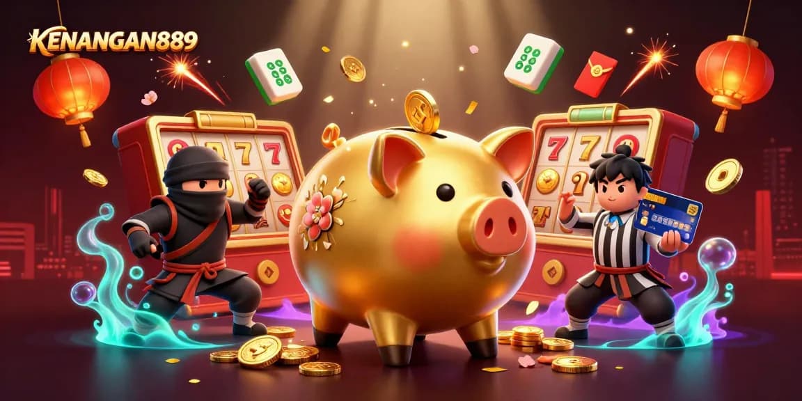Experience thrilling gameplay with KENANGAN889's vibrant slot scene featuring dynamic characters and symbols.