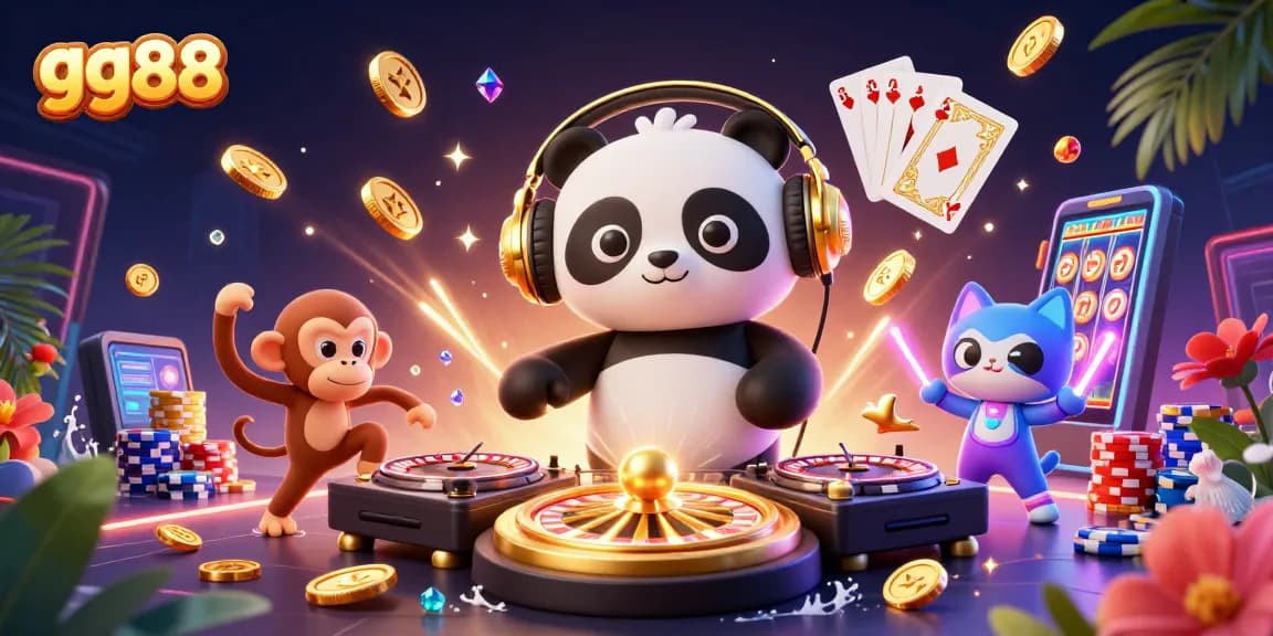 Experience the excitement of gg88 with dynamic games and vibrant characters in this 3D casino scene.
