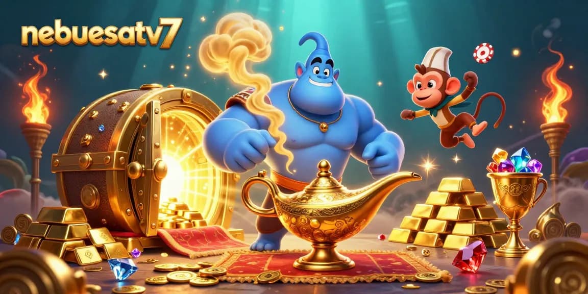 Experience excitement with nebesatv7 as a genie magically reveals treasures and gaming opportunities.