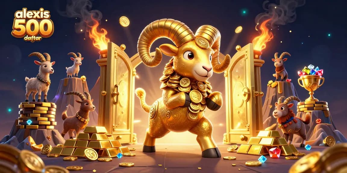Experience thrilling wins at alexis 500 daftar with a stunning golden ram illustration.