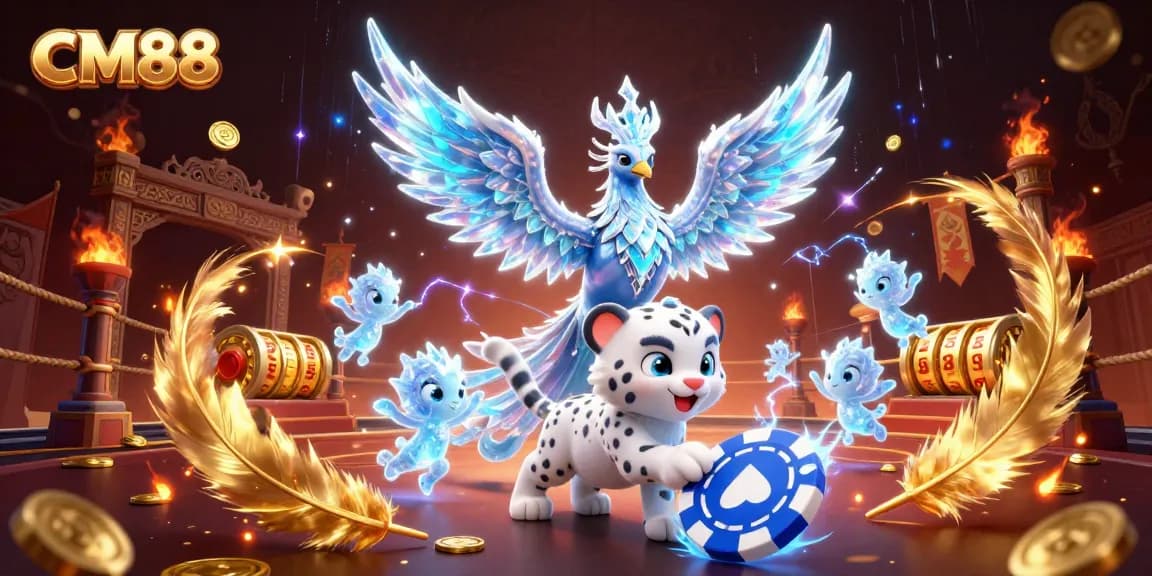 Experience exciting slot gameplay at CM88 with unique characters and stunning graphics in a vibrant casino environment.