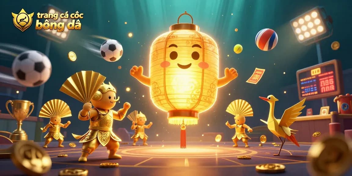 Experience the excitement of trang cá cược bóng đá with dynamic sports elements and vibrant characters in this 3D illustration.