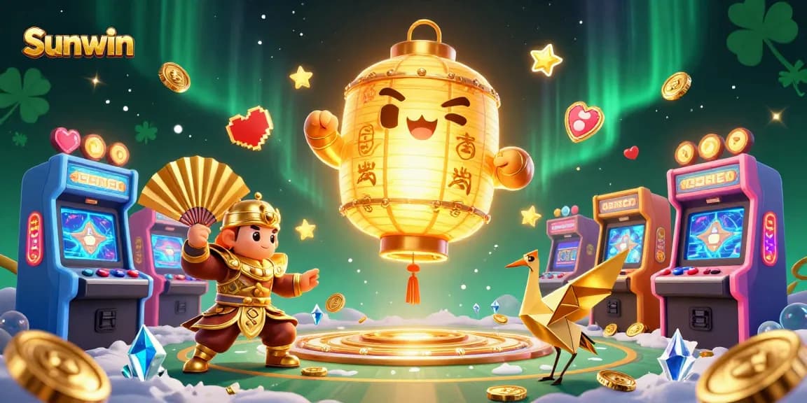 Experience winning thrills at Sunwin with vibrant casino character art and dynamic gaming elements.
