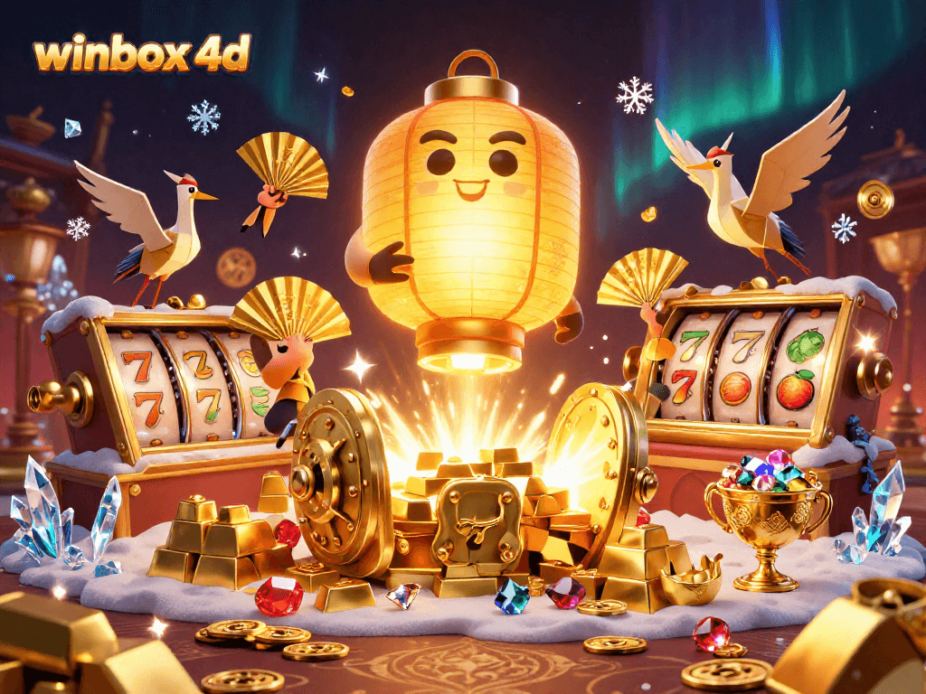 Winbox 4D showcases thrilling casino fun with lantern spirits and gold treasures.