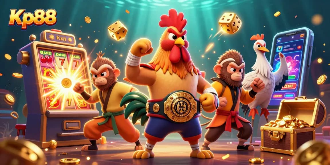 Experience thrilling action at Kp88 with vibrant casino characters and energetic elements.