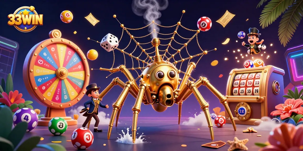 Engage in thrilling lottery excitement at 33WIN with vibrant balls and spinning prizes!