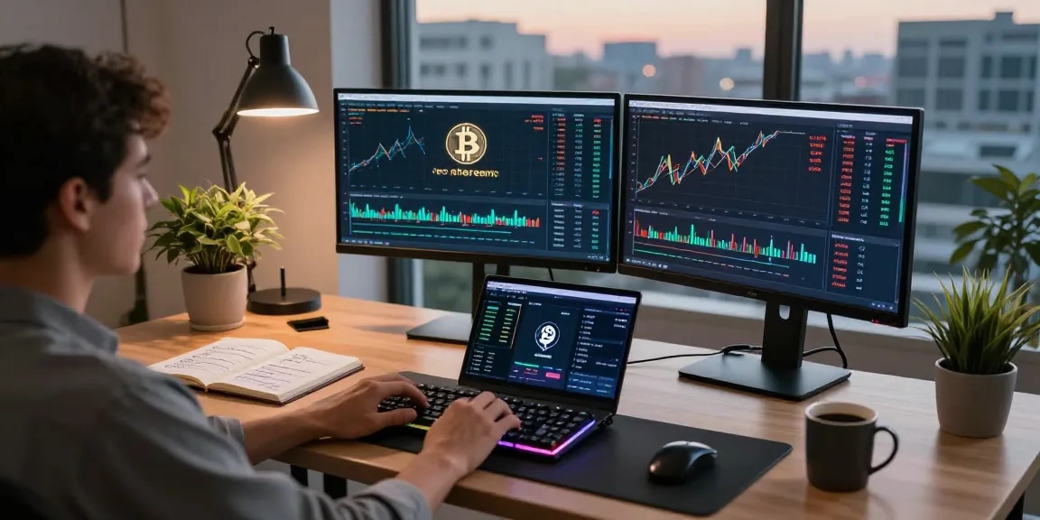 Playexch247 cryptocurrency trading workspace featuring live charts, DeFi dashboard, and modern tech.