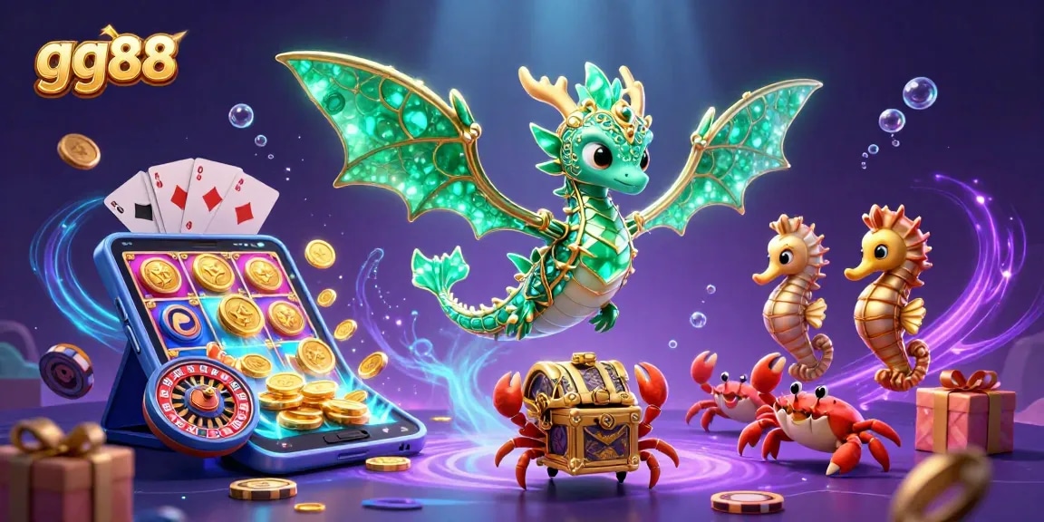 Experience thrilling gameplay with gg88's vibrant underwater casino adventure featuring a magical sea dragon.