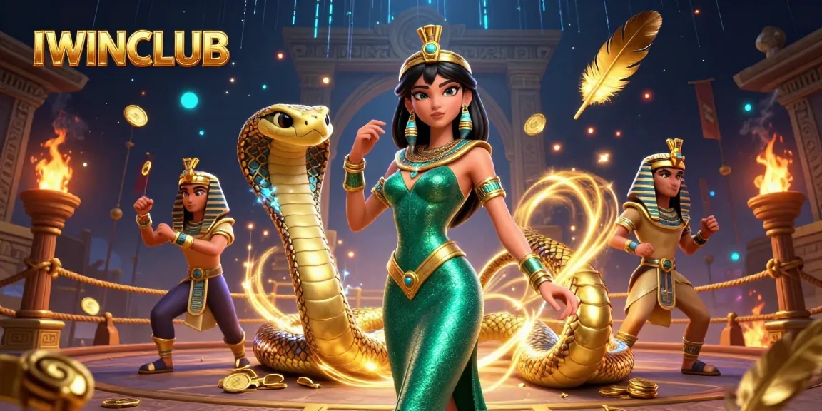 IWINCLUB offers an immersive gaming experience highlighted by vibrant characters and casino elements.