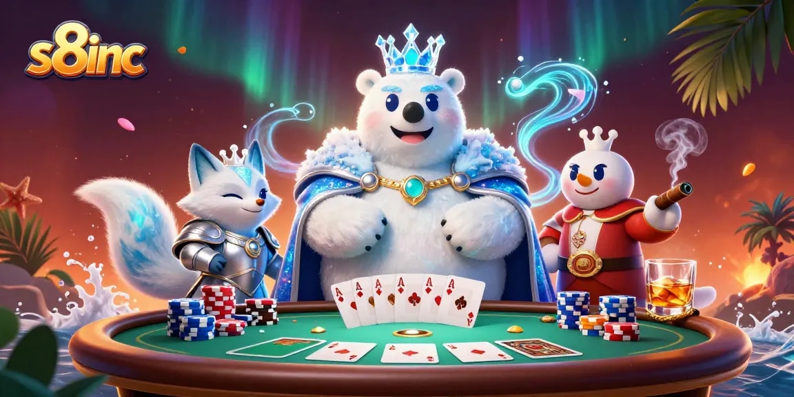 Engage with s8inc's thrilling poker scene featuring dynamic characters and vibrant game elements.