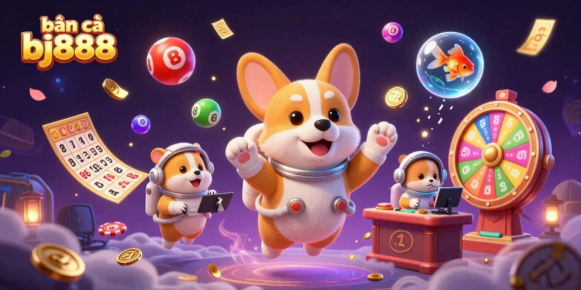 Engage in exciting bắn cá bj888 where colorful fish and lottery elements create a vibrant gaming atmosphere.