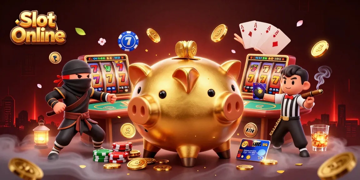 Play exciting Slot Online with stunning visuals, featuring a sumo wrestler and dynamic game elements.