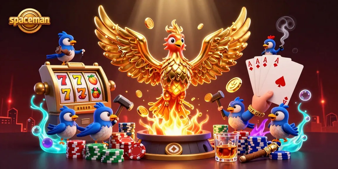 Spin the reels and witness spaceman winning golden opportunities in a vibrant casino scene.