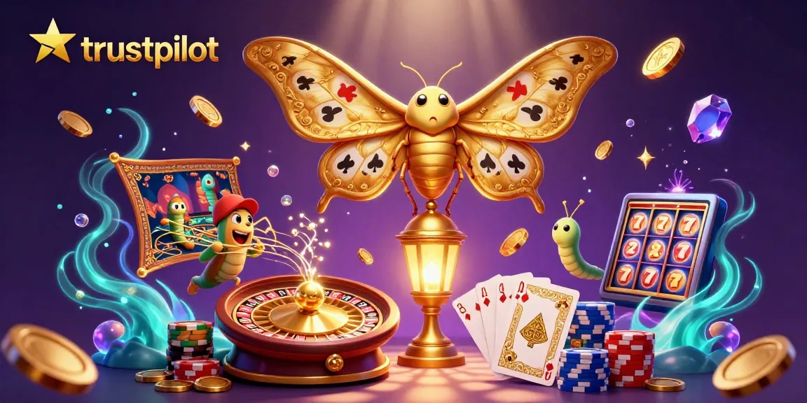 Trustpilot reviews reinforce trust in casinos with vibrant 3D gaming scenes.