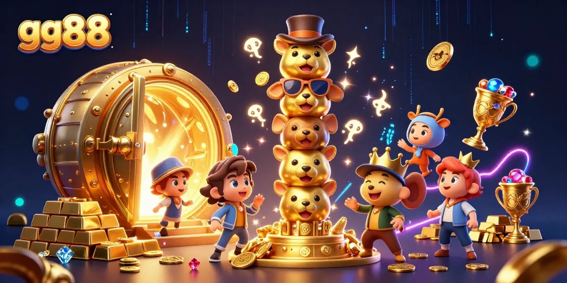 Experience the excitement of gg88 with the golden totem pole and treasure vault in stunning 3D!