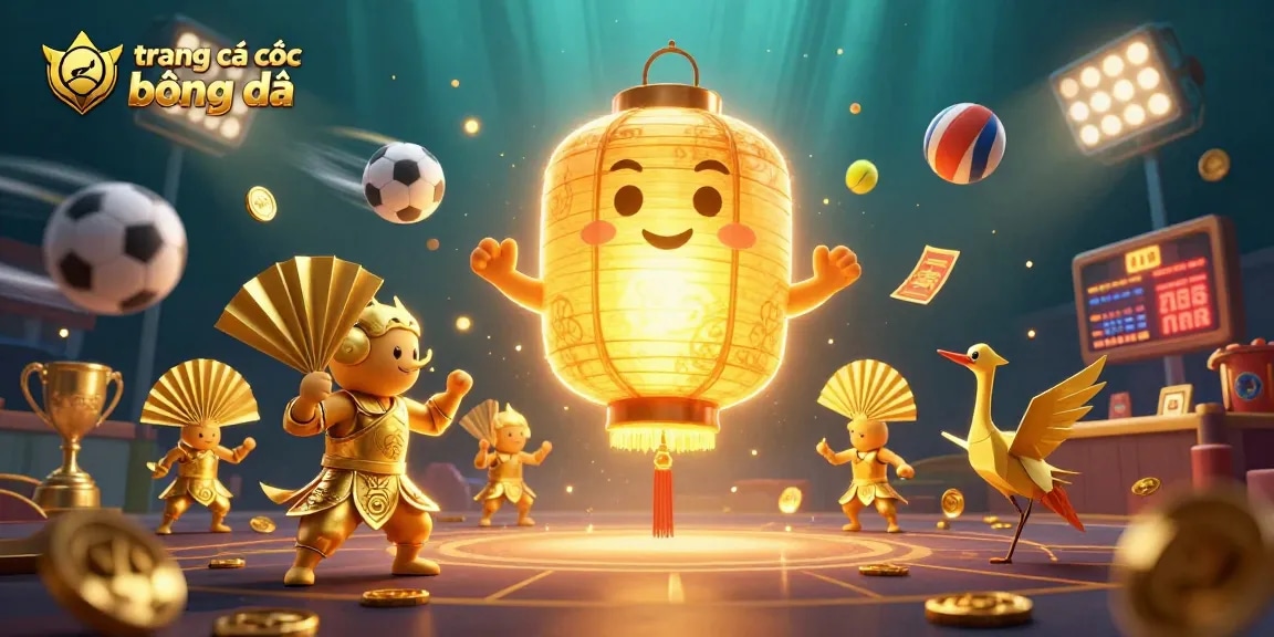 Experience the excitement of trang cá cược bóng đá with dynamic sports elements and vibrant characters in this 3D illustration.