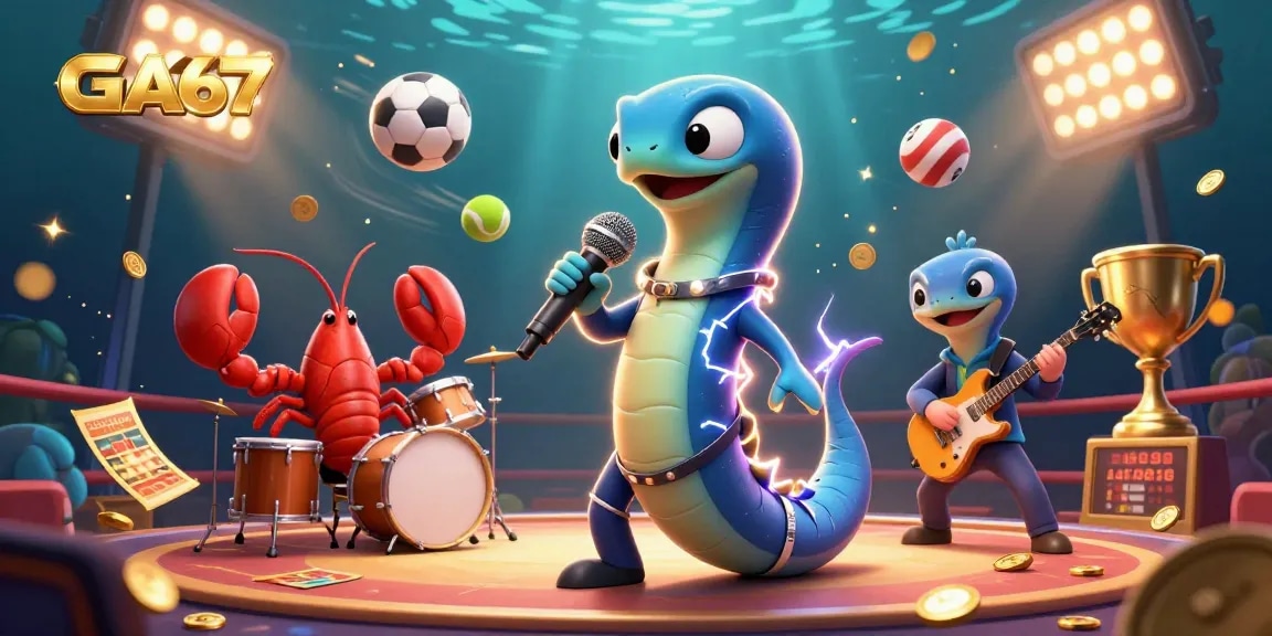 Experience thrilling casino cockfighting at GA67 with our vibrant underwater scene featuring electric eel DJs and live action.