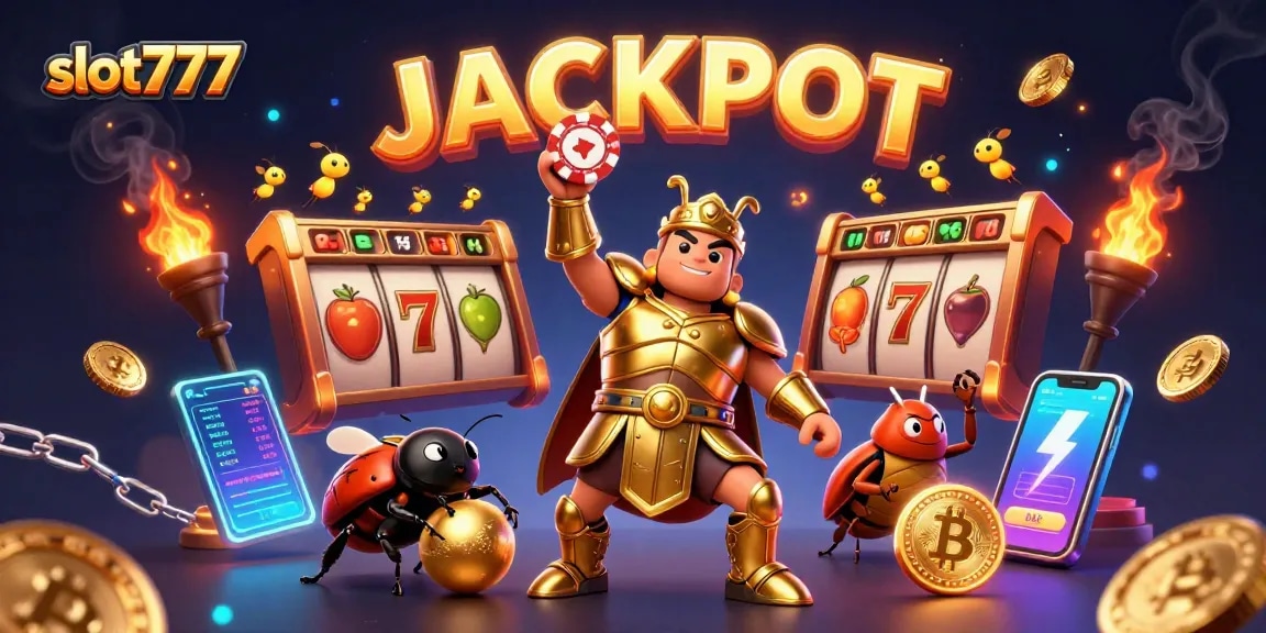 Spin and win with slot777 in a vibrant casino scene showcasing colorful characters and rich elements.