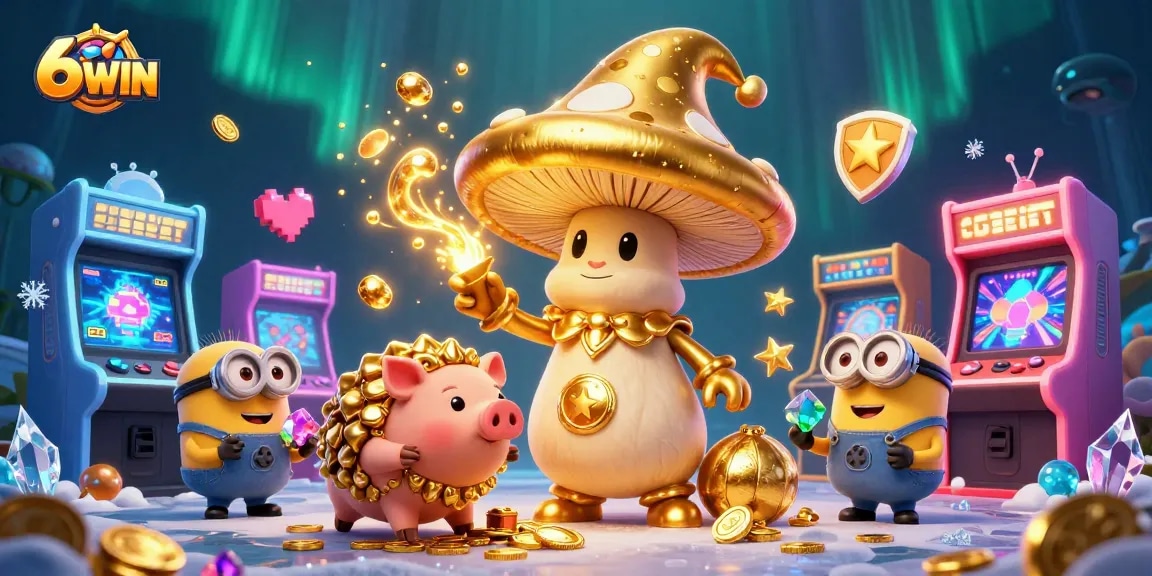 Experience the excitement of 68WIN with a magical scene filled with treasure and gaming fun.