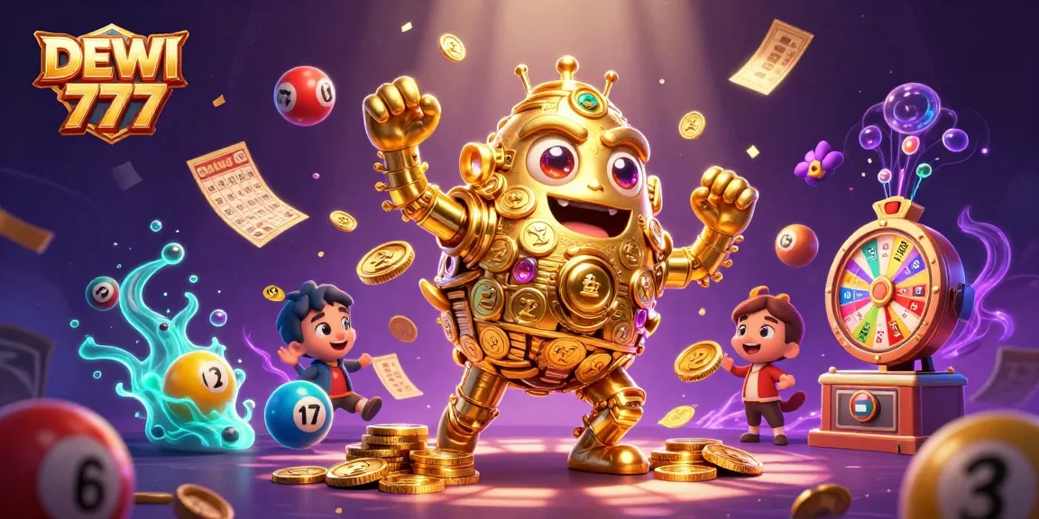 Play thrilling games on DEWI 777 with vibrant slot icons in a magical 3D scene
