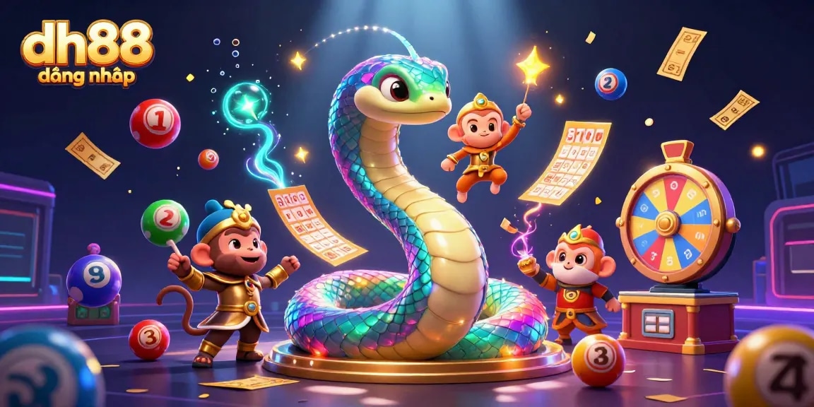 Experience exciting gameplay with dh88 đăng nhâp featuring vibrant lottery elements and dynamic characters.