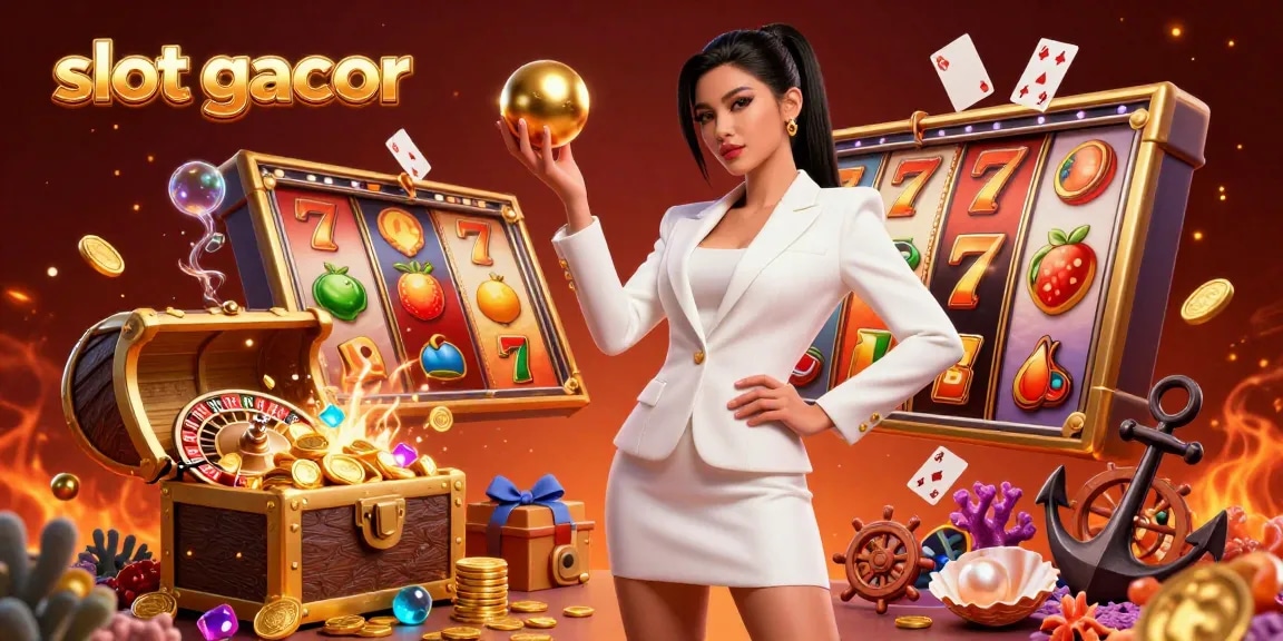 Rasakan kegembiraan slot gacor dengan gulungan yang penuh warna dan permainan dinamis dalam ilustrasi kasino yang menakjubkan ini.