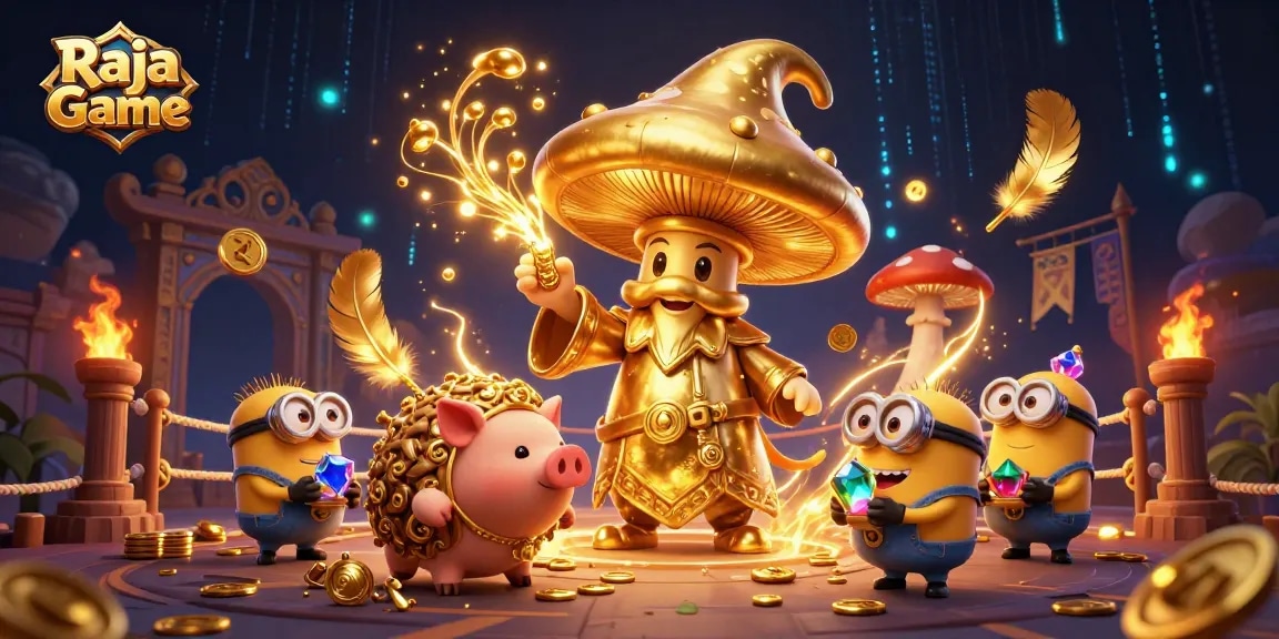 Experience Raja Game's thrilling adventures with a wizard turning everything to gold and treasures galore.
