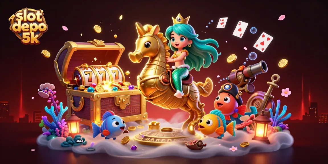 Experience captivating gaming action with slot depo 5k featuring colorful characters and rich treasures.