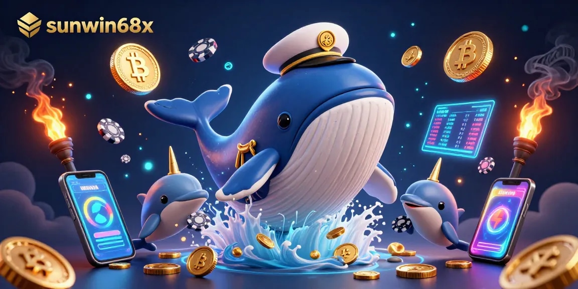 Engage with thrilling gameplay at sunwin68x with a colorful 3D casino scene featuring energetic creatures.
