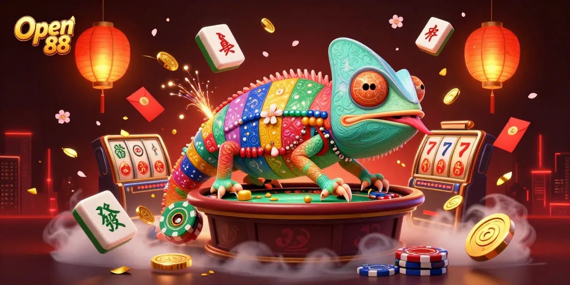 Engage with Open 88's captivating casino world featuring dynamic scenes of vibrant tables and joyful winnings.