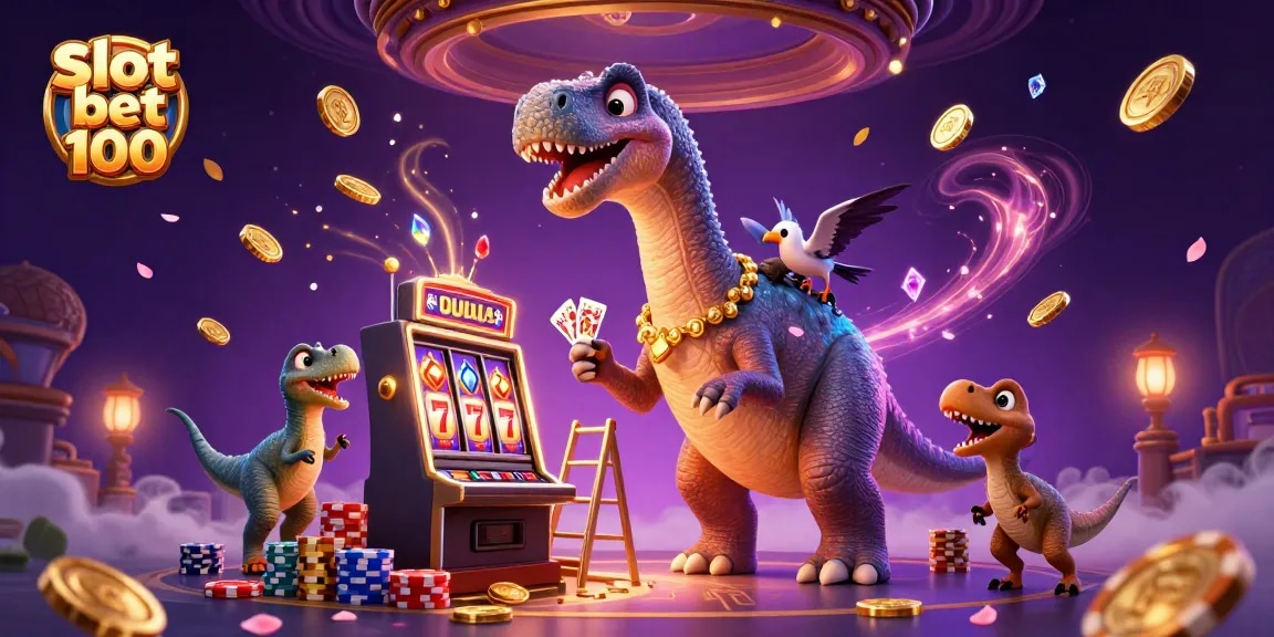 Engage in thrilling gameplay with slot bet 100 showcased amidst vibrant casino elements.