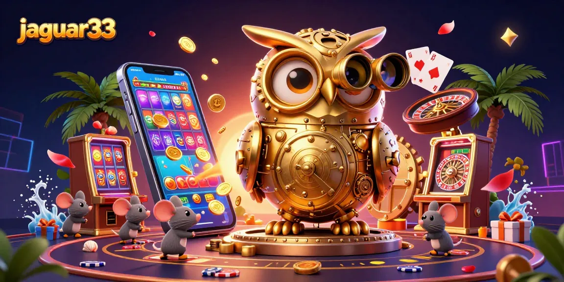 Experience thrilling gameplay at jaguar33 with a vibrant casino atmosphere filled with golden coins and spinning reels.