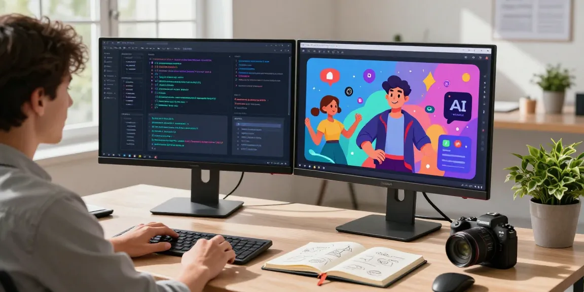 Engaging with CrushonAI in a modern tech workspace, showcasing interactive AI chat features and a vibrant digital environment.