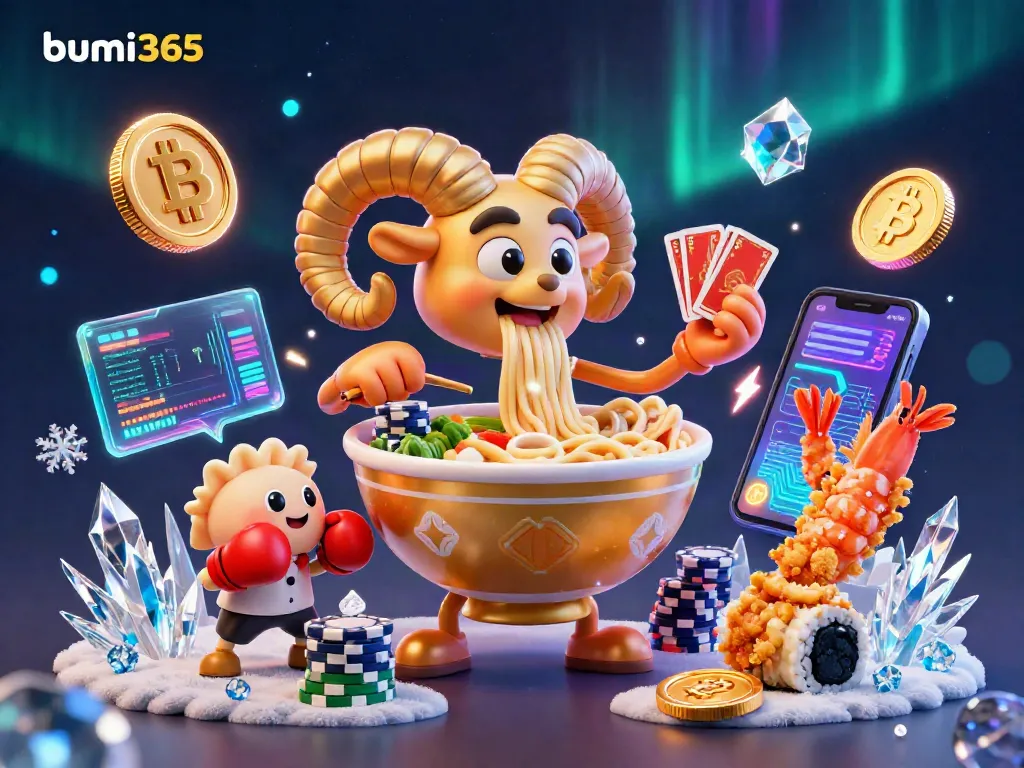 Bermain di bumi365, rasakan sensasi slot dengan karakter unik dan koin crypto bersinar.