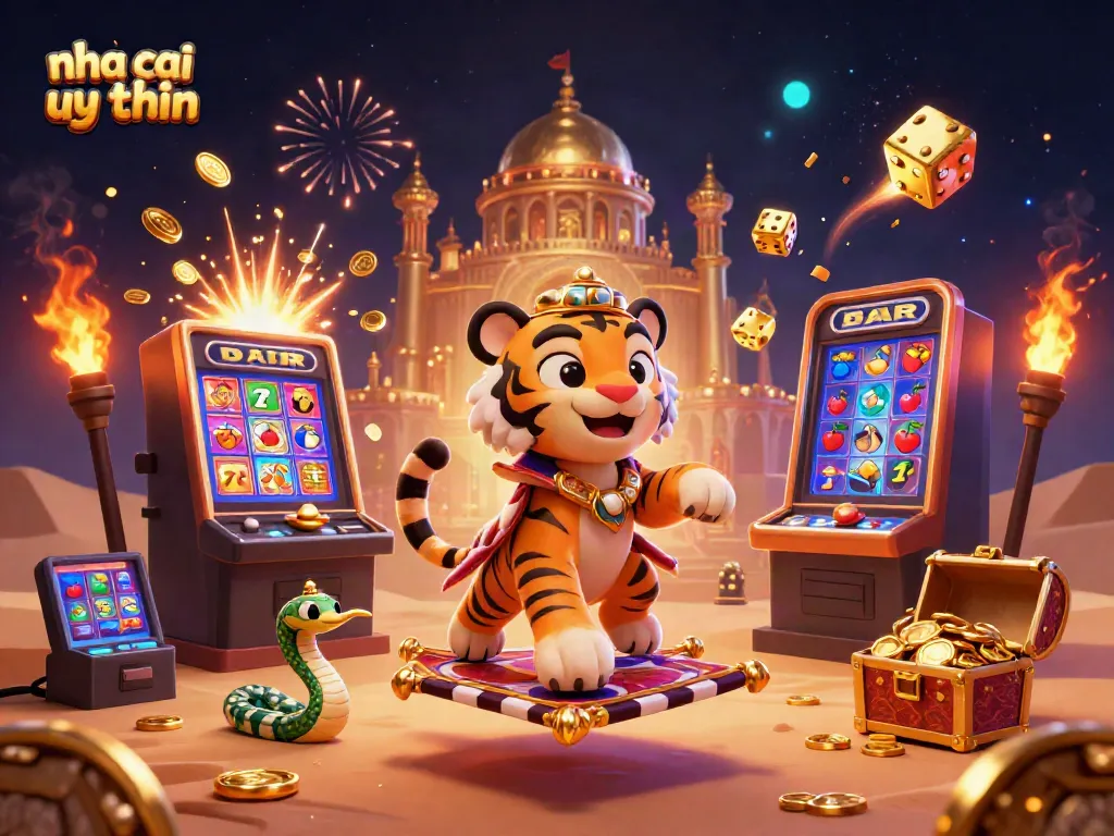 Play and explore exciting games at nha cai uy tin with a vibrant 3D gambling scene full of legendary treasures.