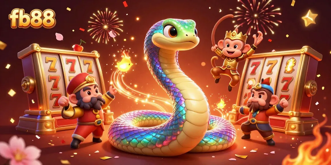 Experience the excitement of fb88 with colorful slot reels and dynamic gaming elements in a vibrant scene.