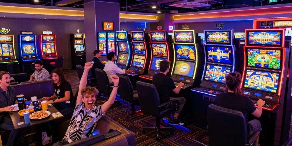 Experience the excitement of 513 Slots in a lively gaming lounge.