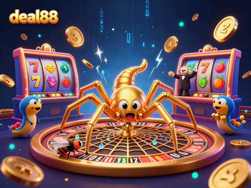 Place bets at deal88 with thrilling slot reels and golden web action.