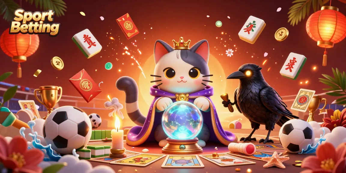Engage in Sport Betting with our mystical 3D scene featuring fortune tellers and sports elements.
