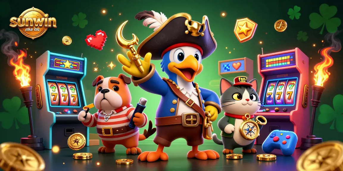 Play exciting slots at sunwin chính thức with a vibrant 3D pirate-themed casino scene.