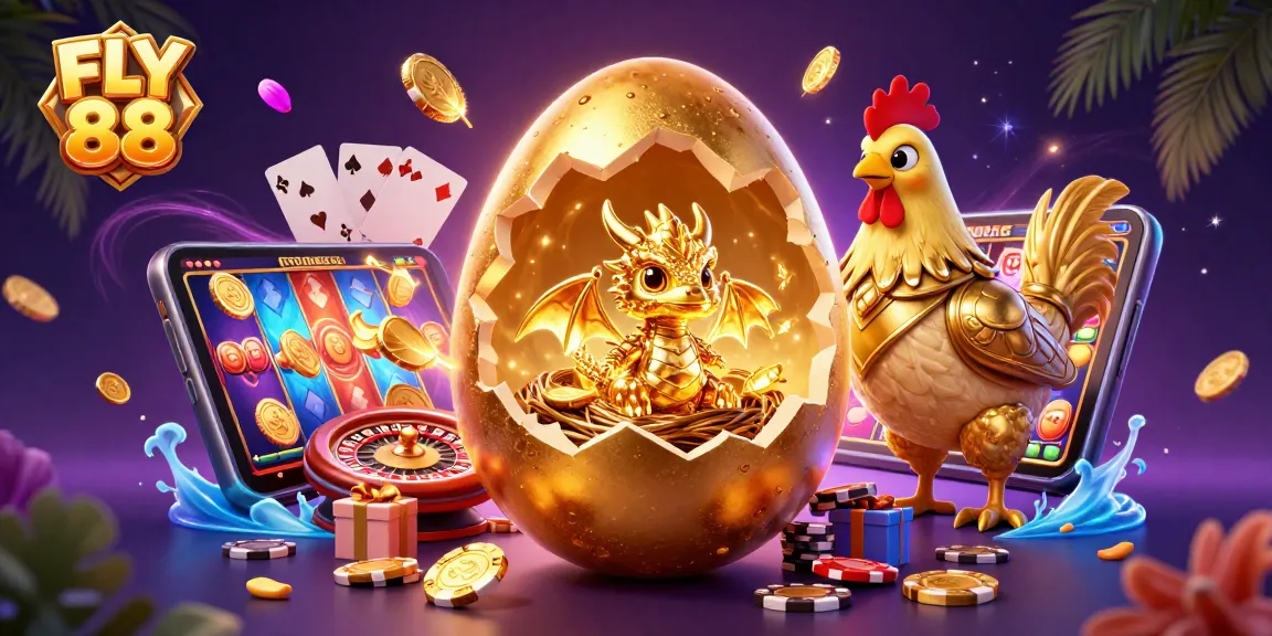 Engage with FLY 88 and win big in vibrant 3D casino scenes featuring unique game elements.